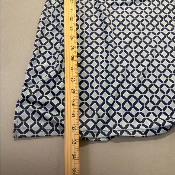 Caribbean Joe Dress Women's Large Blue White Geometric Print Tunic 3/4 Sleeve - Picture 8 of 8